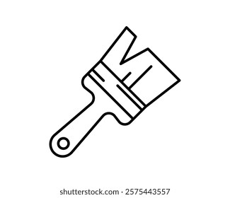 Simple line art illustration of a paintbrush, perfect for DIY, home improvement, or artrelated projects.  Clean design, easily adaptable to various styles. Ideal for websites, apps, and infographics.