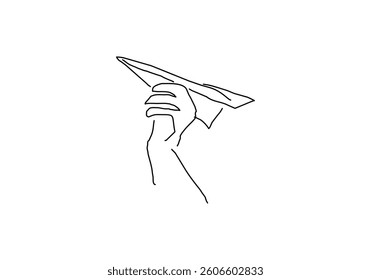 simple line art illustration of a paper plane icon.