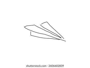 simple line art illustration of a paper plane icon.