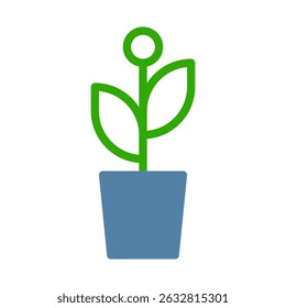 Simple Line Art Illustration of Plant in Pot Symbolizing Growth and Nature