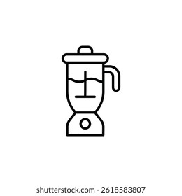 Simple line art illustration presenting a modern kitchen blender icon