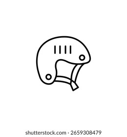 Ilustración De Arte De Línea Simple Del Diseño Protector Del Casco Del Deporte