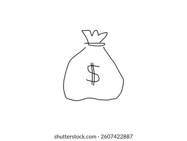 Simple line art illustration representing a dollar bill.