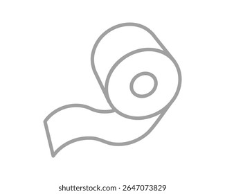 Simples ilustração de uma linha de arte de um rolo de fita ou papel.  Perfeito para web design, ícones de aplicativo, ou para representar conceitos de desenrolar, processo, ou continuidade.