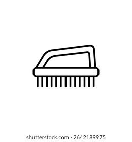 Simple Line Art Illustration Of A Scrub Brush With Handle