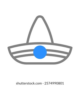 Simple Line Art Illustration of a Sombrero.  Concept of Mexican Culture and Tradition.