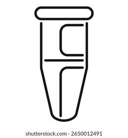Ilustração em arte de linha simples de um tubo de ensaio, comumente usada em pesquisas e experimentos científicos