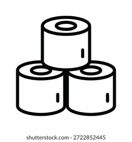 Ilustración de arte de línea simple de tres rollos apilados juntos