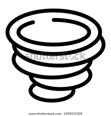 Simple line art illustration of a tornado forming with strong winds