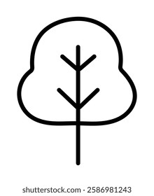 Simple Line Art Illustration of a Tree