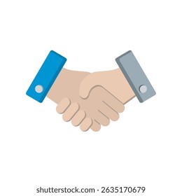 Simple line art illustration of two hands shaking, symbolizing agreement, cooperation, or partnership. Perfect for business, finance, or teamwork themes