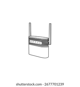 Ilustração de arte de linha simples de um roteador sem fio