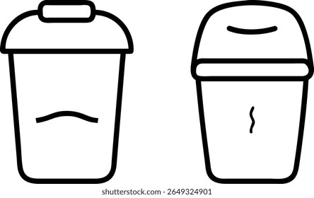 Simple line art illustrations of two cups suitable for various uses.