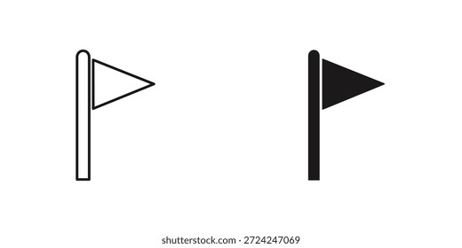 Ilustraciones de arte lineal simple de dos diseños de bandera distintos. Una bandera está delineada en blanco, mientras que la otra está llena de color negro.