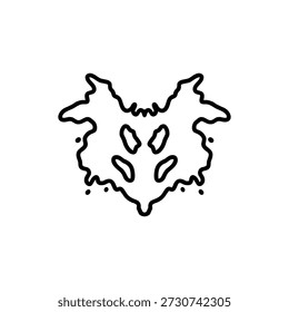 Linha simples Art Inkblot Rorschach Psicologia Teste Ilustração Forma