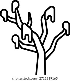 Arte de línea simple de un árbol de Joshua