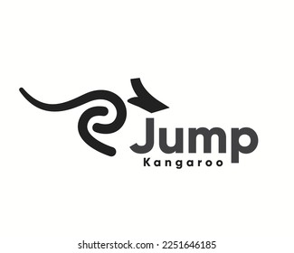 imagen de línea simple salto de canguro logotipo símbolo de icono diseño ilustración inspiración de ilustración