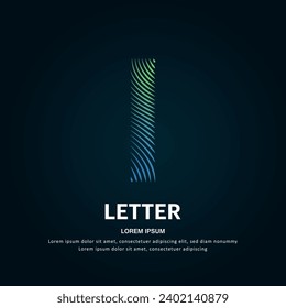 einfache Linie Art L Brief. Creative Letter L logotype Vektorgrafik auf dunklem Hintergrund. L-Buchstaben Logo, Vektordesign-Vorlage - EPS10