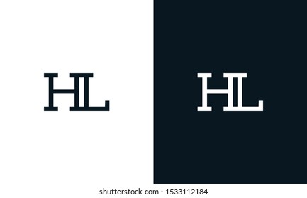 Simple line art letter HL logo. This logo icon incorporate with two letter H and L in the creative way.
