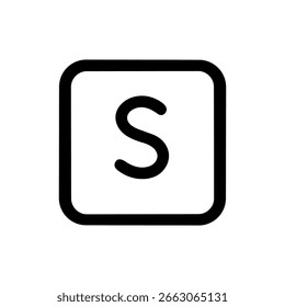 Icono inicial de forma cuadrada redondeada de letra de arte de línea simple