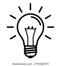 Simple line art light bulb drawing