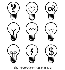 Simple Line Art Lightbulbs