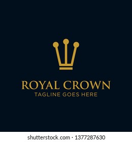 simple line art linear luxury Royal crown logo design vector illustration. universal premium King Queen brand template. beauty industry, jewelry, boutique, fashion brand symbol icon
