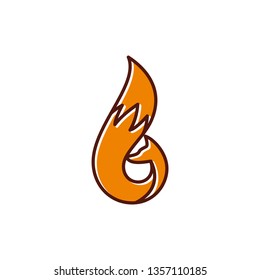 simple line art, linear, outline fox logo design template. animal wildlife vector illustration