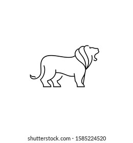 Simple line art Lion logo design