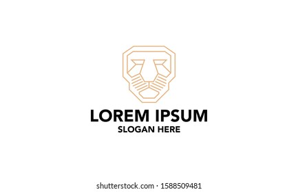 Simple line art lion logo design inspiration