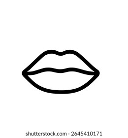 Simple Line Art Lips Outline Mouth Beauty Fashion Female Icon