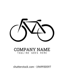 Simple line art logo of bicycle