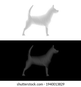 Simple Line Art Logo Design Template dog illustration