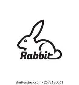 A simple line art logo of a rabbit, with the word "Rabbit" written beneath it.