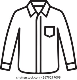 Simple line art of a long sleeve shirt