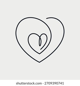Simple Line Art Love Design Logo. Vector EPS 10.