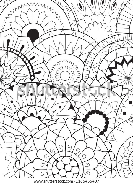 Simple Line Art Mandalas Coloring Book Stock Vector Royalty Free 1185455407