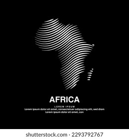 simple line art map of Africa. creative Africa map logotype vector illustration on dark background. African logo vector design template - EPS 10