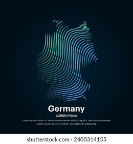 mapa de arte de línea simple de Alemania. Mapa alemán creativo de la ilustración del vector del logotipo en el fondo oscuro. Plantilla de diseño del vector del logotipo de Alemania - EPS 10