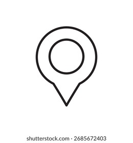 Marcador de mapa de arte de linha simples ou ícone de pino de navegação