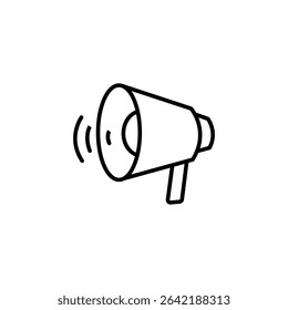 Simple Line Art Of A Megaphone With Sound Waves For Annoucements