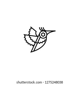 Simple Line Art Metal Bird Logo Icon
