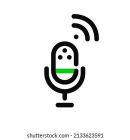 Simple line art microphone icon. Pixel perfect, editable stroke