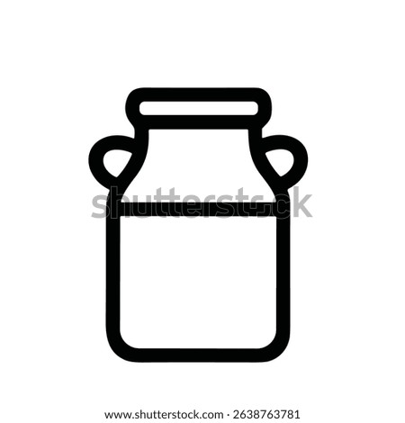 Simple Line Art Milk Can Illustration Icon of Dairy Product