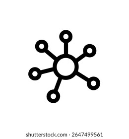 Simple Line Art Molecule Connection Structure Science Chemistry Icon