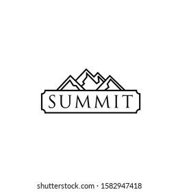 Simple Line Art Mountain logo design inspiration