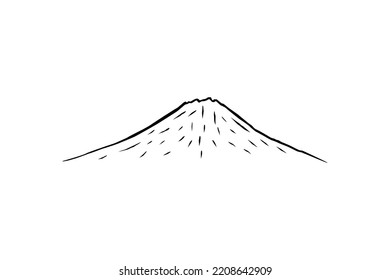Simple Line Art of the Mountain Silhouette for Logo, Pictogram, Art Illustration, Apps, Website or Graphic Design Element. Vector Illustration