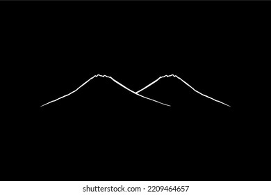 Simple Line Art of the Mountain Silhouette for Logo, Pictogram, Art Illustration, Apps, Website or Graphic Design Element. Vector Illustration