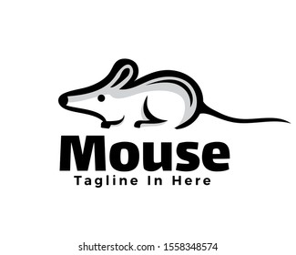 Simple line art mouse logo design inspiration
