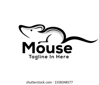 Simple line art mouse logo design inspiration
